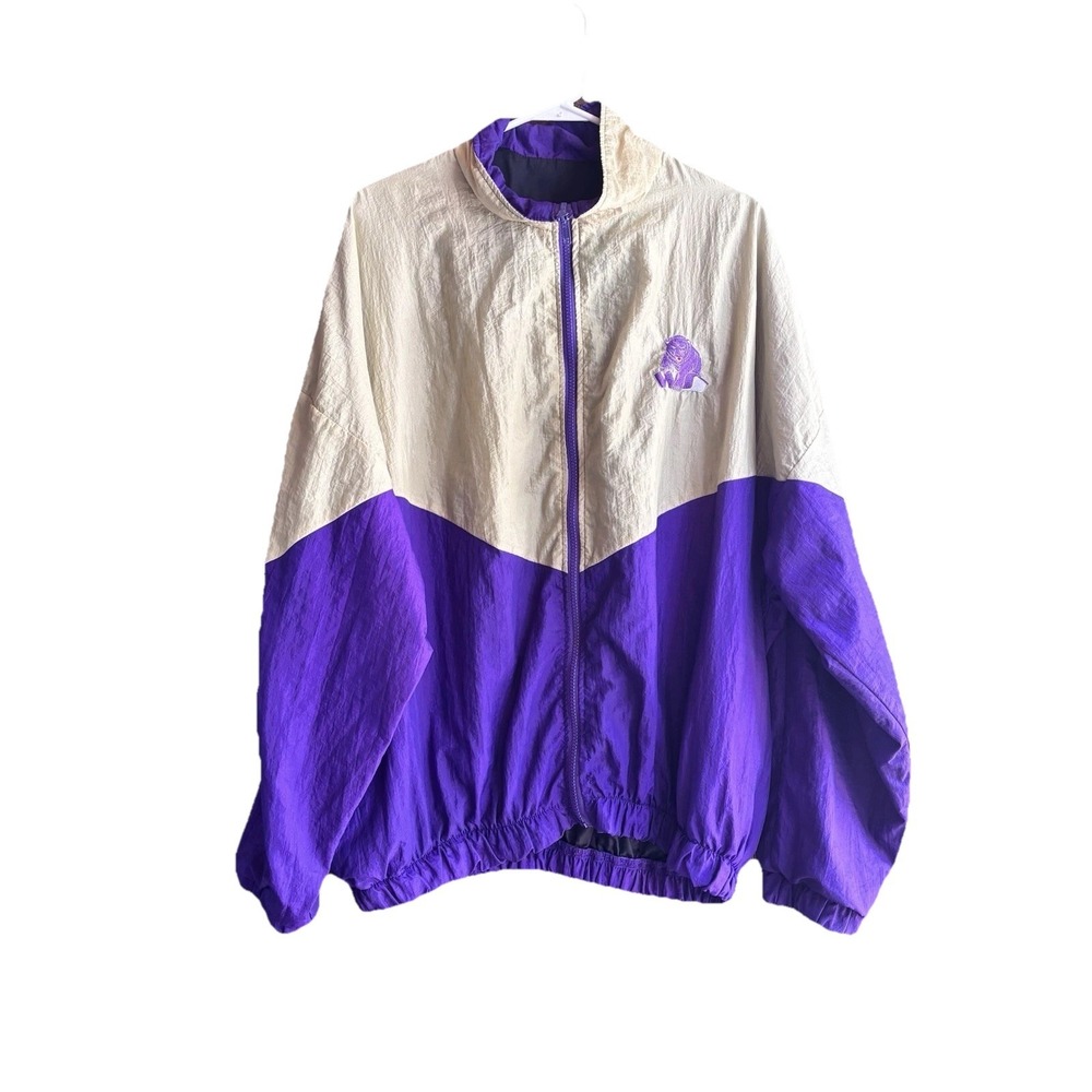 Vintage NEFF Nylon Windbreaker Purple Lime Made In USA‎ 90s Street wear Zip